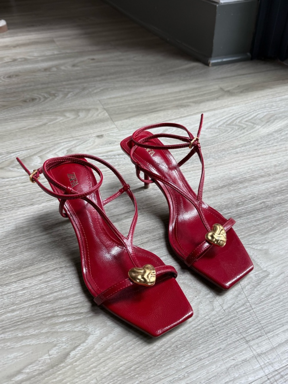 Zara heels sandal with ankle strap